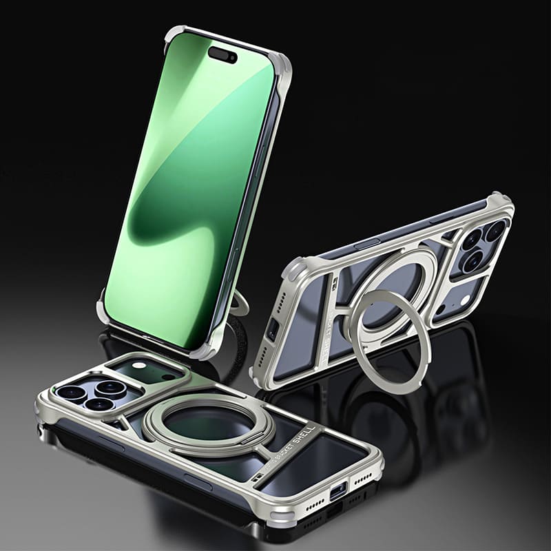 ChubbyArmor Ghost - Skeletonized Metal Magnetic iPhone Case With Stand