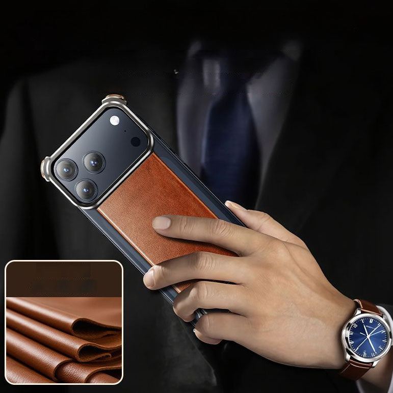 ChubbyArmor LuxeHold - Magnetic Leather Case With Hidden Stand For iPhone 17