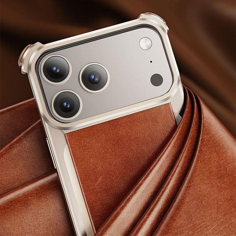 ChubbyArmor LuxeHold - Magnetic Leather Case With Hidden Stand For iPhone 17