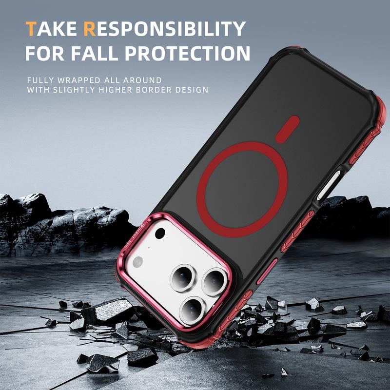 ChubbyArmor MagShield - Translucent Magnetic Case for iPhone 17 & 16-13 , Military Shockproof with Built-in Camera Stand