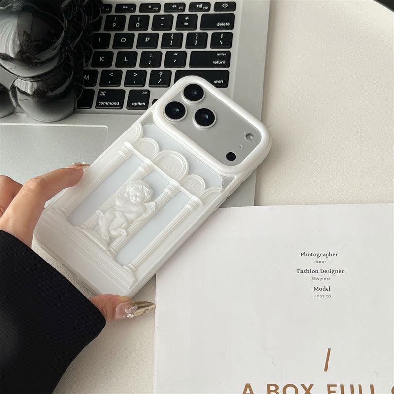 ChubbyArmor RomanShield – Electroplated Hollow Angel Shockproof Case for iPhone 17