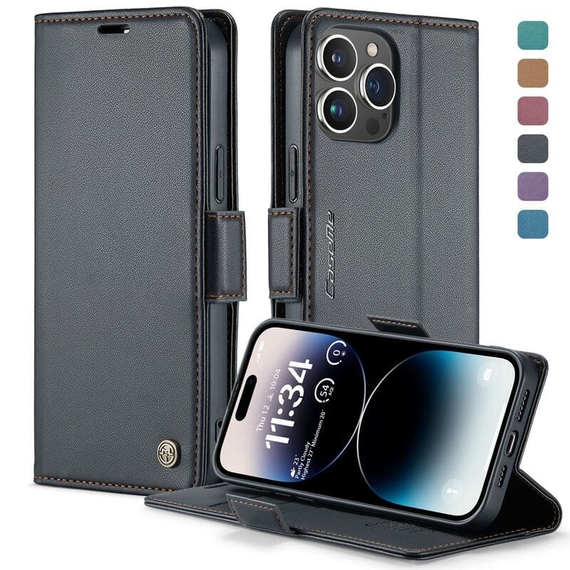 ChubbyArmor SafeFlip - RFID Wallet Magnetic Case with Stand for iPhone 17