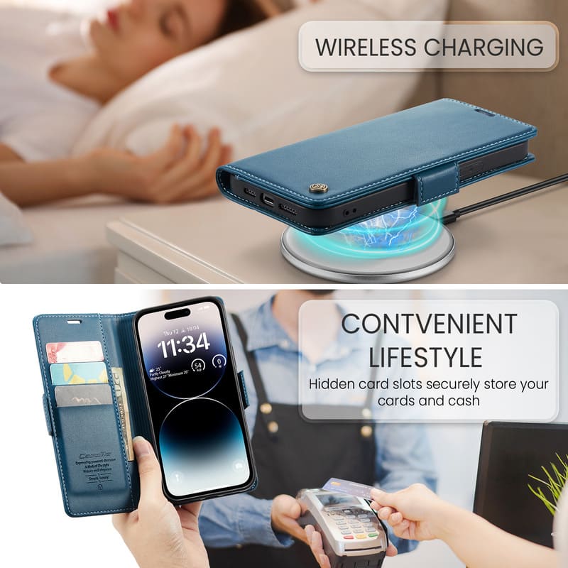 ChubbyArmor SafeFlip - RFID Wallet Magnetic Case with Stand for iPhone 17