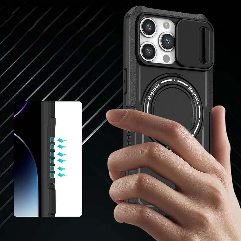 ChubbyArmor Shild- Military Protection Magnetic Case with Slide Lens Cover for iPhone 17