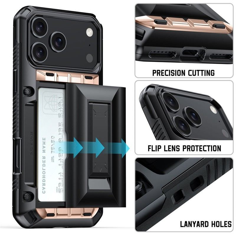 ChubbyArmor SlidePro – 2-in-1 Sliding Card Slot Case with Hidden Stand for iPhone 17