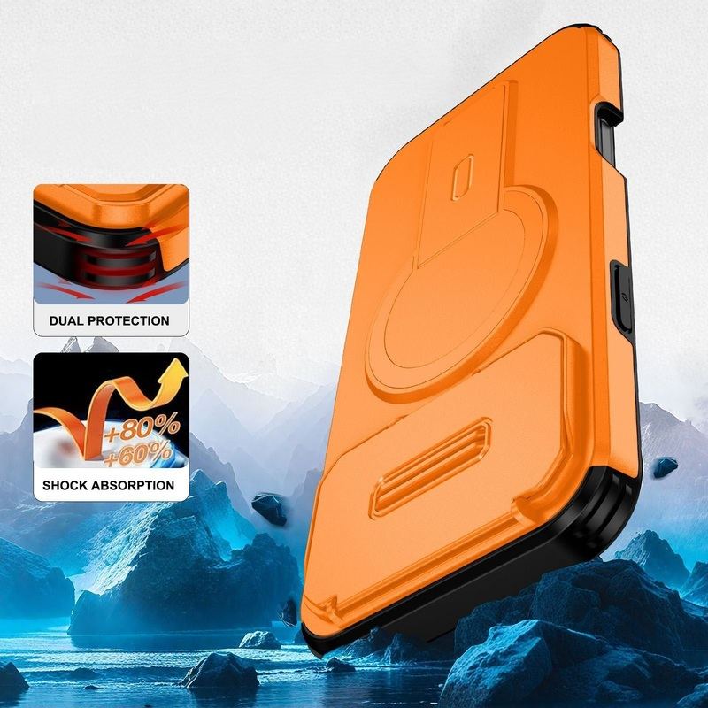 ChubbyArmor TitanShield – Military-Grade Magnetic Case with Hidden Stand & Flip Camera Cover for iPhone 17