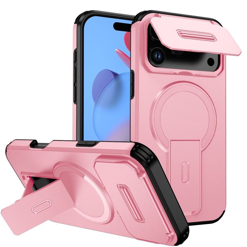 ChubbyArmor TitanShield – Military-Grade Magnetic Case with Hidden Stand & Flip Camera Cover for iPhone 17
