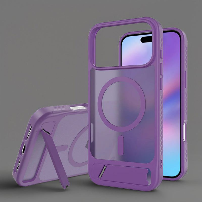 ChubbyAromr Multi - MagSafe Hidden Stand Frosted Back Case For iPhone 17