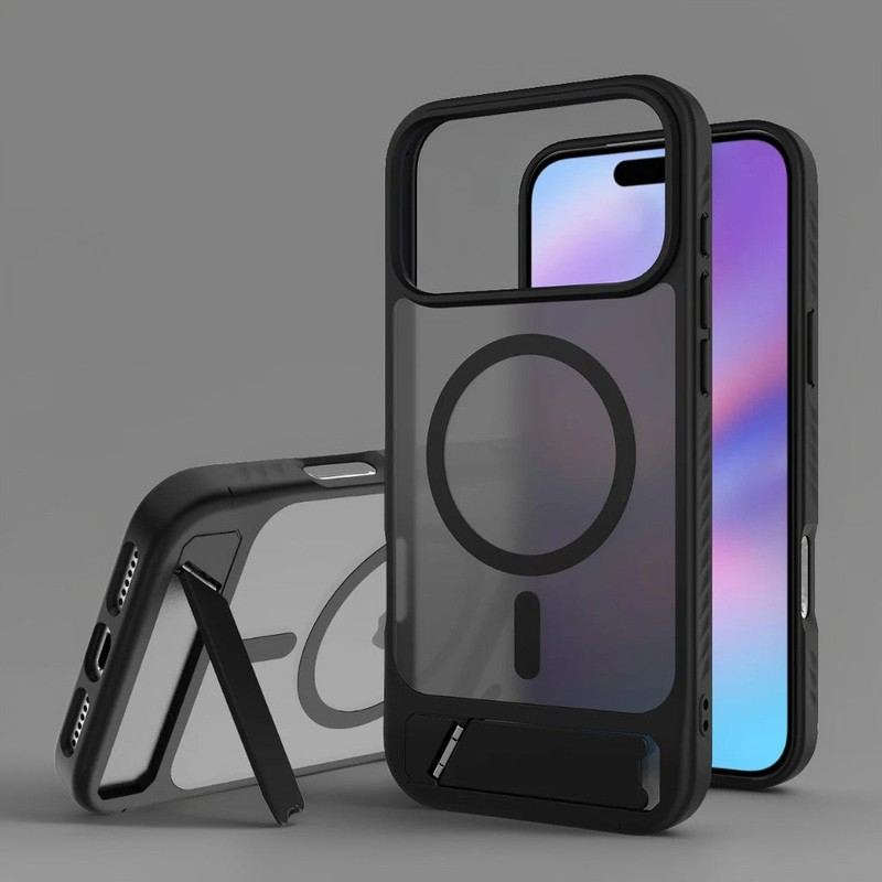 ChubbyAromr Multi - MagSafe Hidden Stand Frosted Back Case For iPhone 17