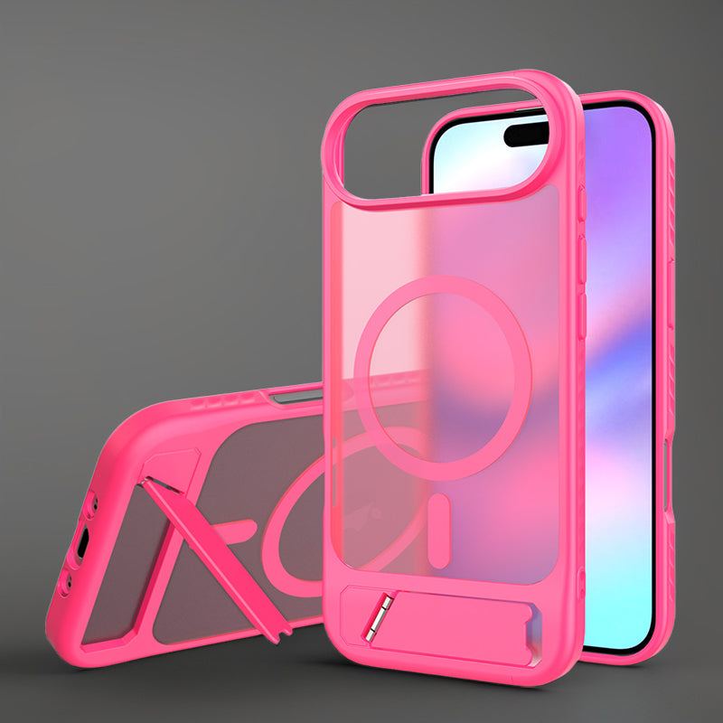 ChubbyAromr Multi - MagSafe Hidden Stand Frosted Back Case For iPhone 17