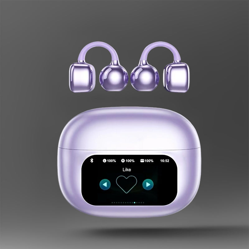 ChubbyBite™ Clip-On Pro For her - 2025 Bluetooth 6.0 Ear Huggers with GlowTouch™ Screen & IPX5 SplashArmor