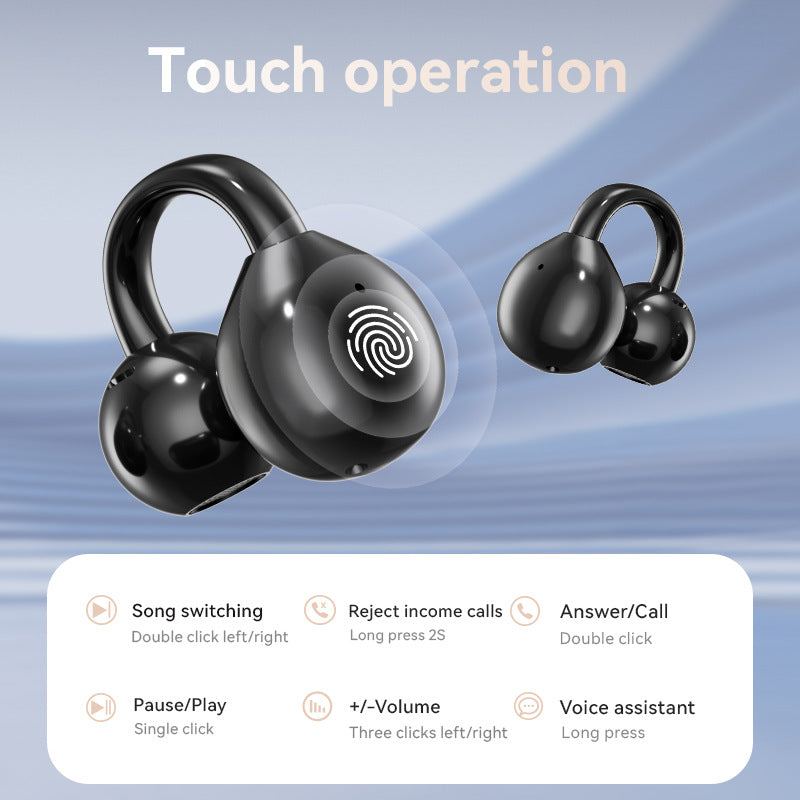 ChubbyBite™ Clip-On Pro For her - 2025 Bluetooth 6.0 Ear Huggers with GlowTouch™ Screen & IPX5 SplashArmor