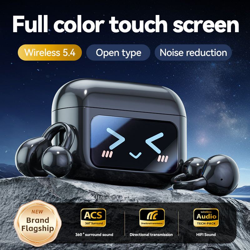 ChubbyBite™ Clip-On Pro For her - 2025 Bluetooth 6.0 Ear Huggers with GlowTouch™ Screen & IPX5 SplashArmor