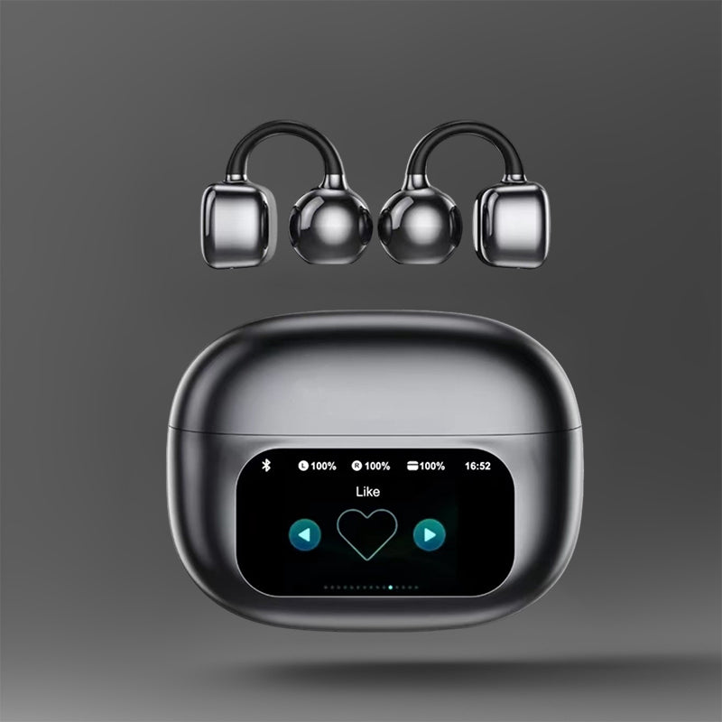 ChubbyBite™ Clip-On Pro For her - 2025 Bluetooth 6.0 Ear Huggers with GlowTouch™ Screen & IPX5 SplashArmor