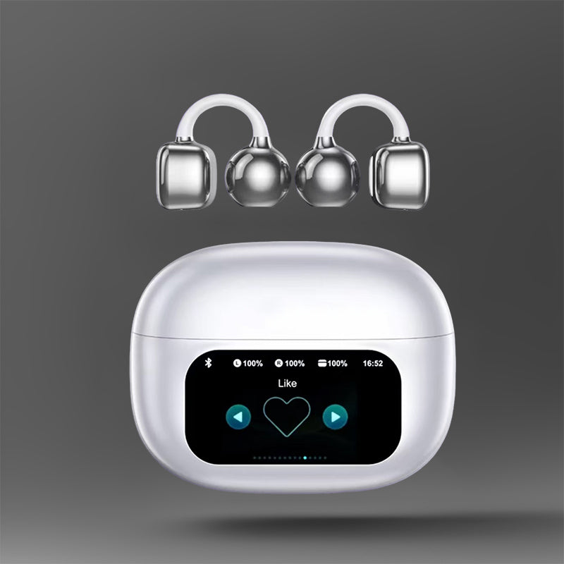 ChubbyBite™ Clip-On Pro For her - 2025 Bluetooth 6.0 Ear Huggers with GlowTouch™ Screen & IPX5 SplashArmor
