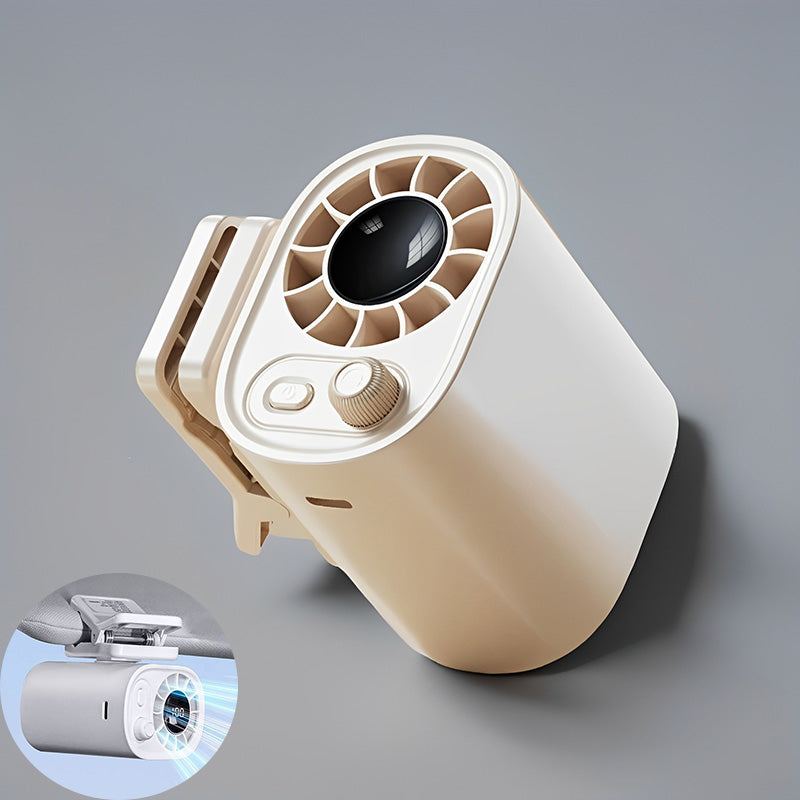 ChubbyBreeze 1800mAh Car Clip-On Fan – 360° Rotation, 100 Speeds, LED Display