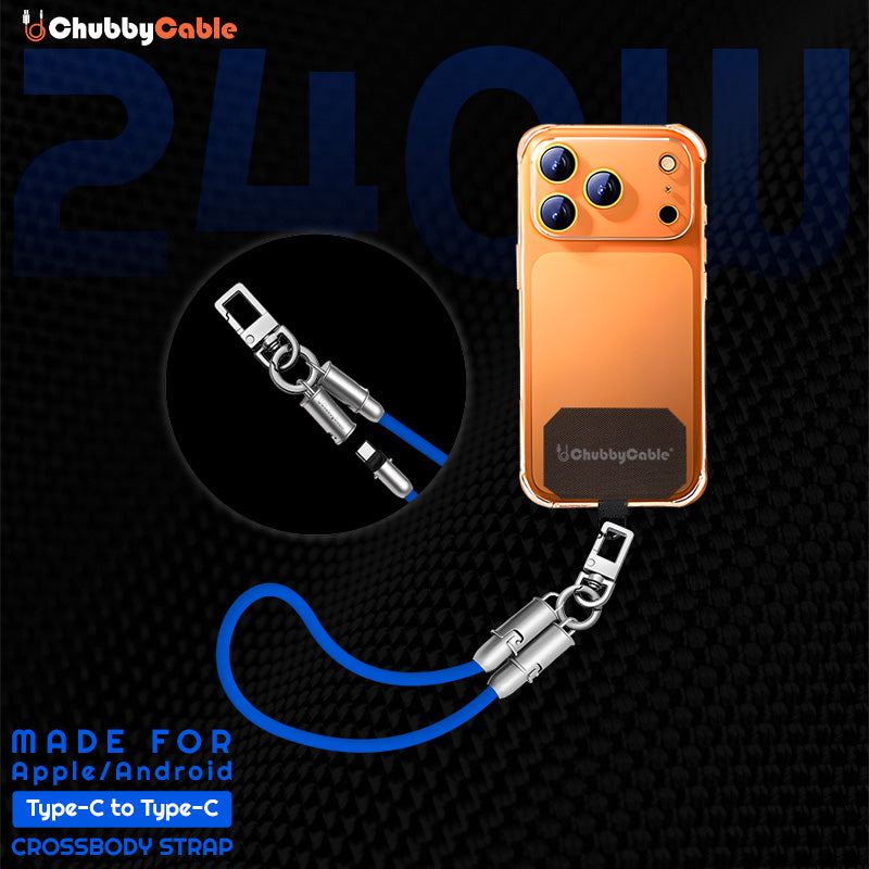ChubbyCable Crossbody Strap - Anti-Theft Hang & Twist-to-Charge 240W LoopCharge Cable