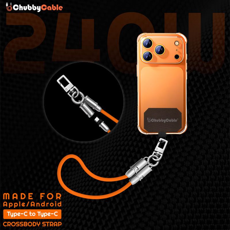 ChubbyCable Crossbody Strap - Anti-Theft Hang & Twist-to-Charge 240W LoopCharge Cable