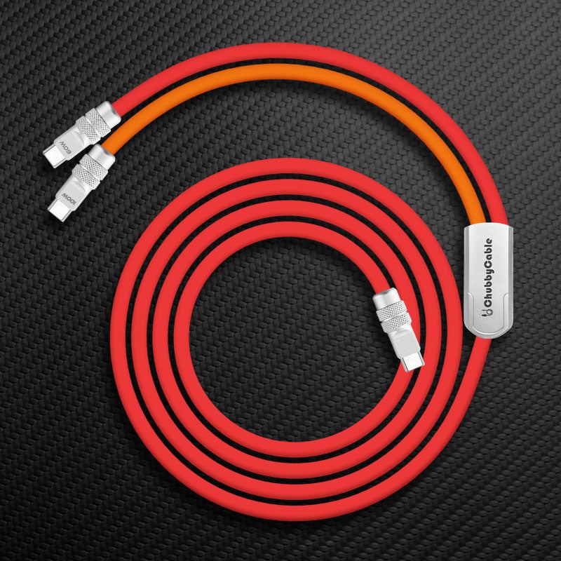 ChubbyCable Duo-Flex™: 100W & 60W 2-in-1 Fast Charging & Data Transfer Cable with Soft Silicone