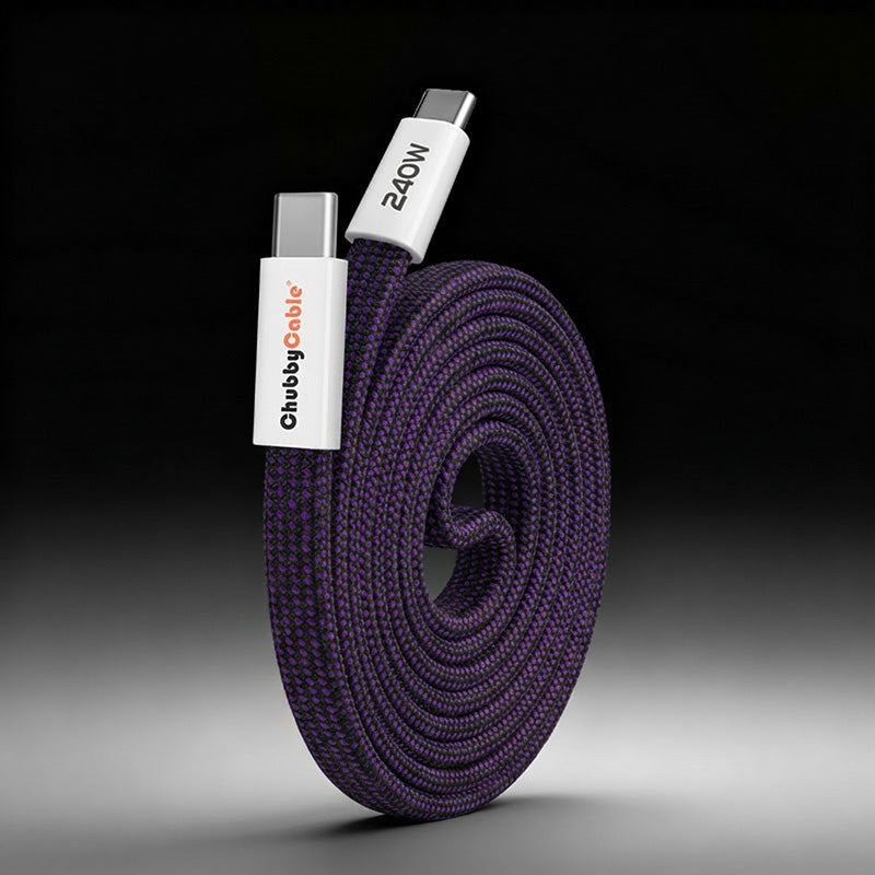 ChubbyCable MagDisc Flat - 240W Flat Braided Easy-Pack Magnetic Charge Cable