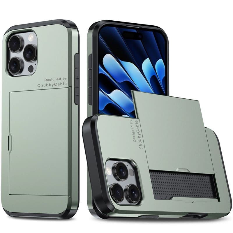 ChubbyCable NinjaPocket - Tactical 2-in-1 iPhone Case with Hidden Sliding Card Drawer & Military Drop Protection