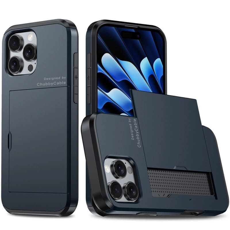 ChubbyCable NinjaPocket - Tactical 2-in-1 iPhone Case with Hidden Sliding Card Drawer & Military Drop Protection