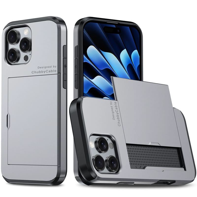 ChubbyCable NinjaPocket - Tactical 2-in-1 iPhone Case with Hidden Sliding Card Drawer & Military Drop Protection