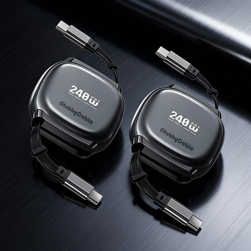 ChubbyCable PackGo™ - 240W Versatile Fast Charging Cable - Retractable & CarPlay Friendly