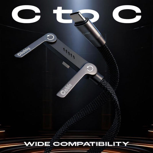 ChubbyCable StandLite™ - 240W Braided Fast Charge Cable With Built-in Phone Stand