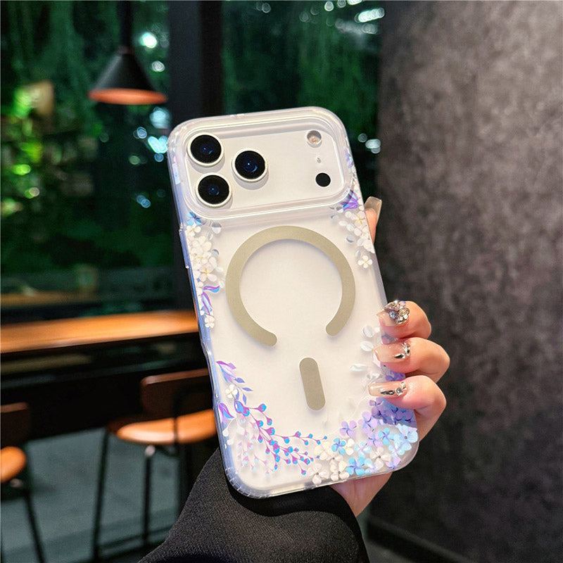 ChubbyCase - Floral Soft-Touch Magsafe Clear Case For iPhone 17