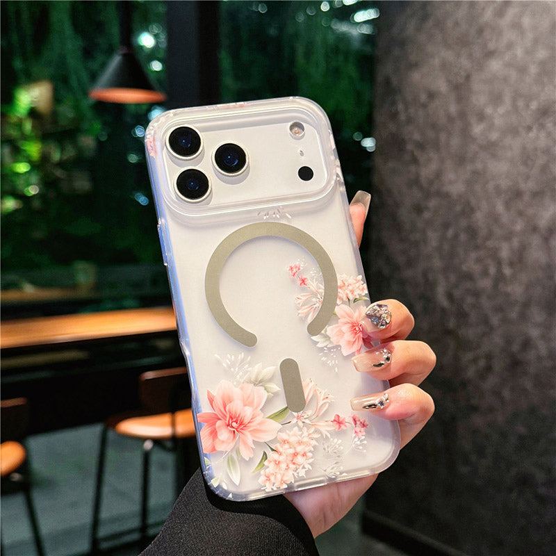 ChubbyCase - Floral Soft-Touch Magsafe Clear Case For iPhone 17