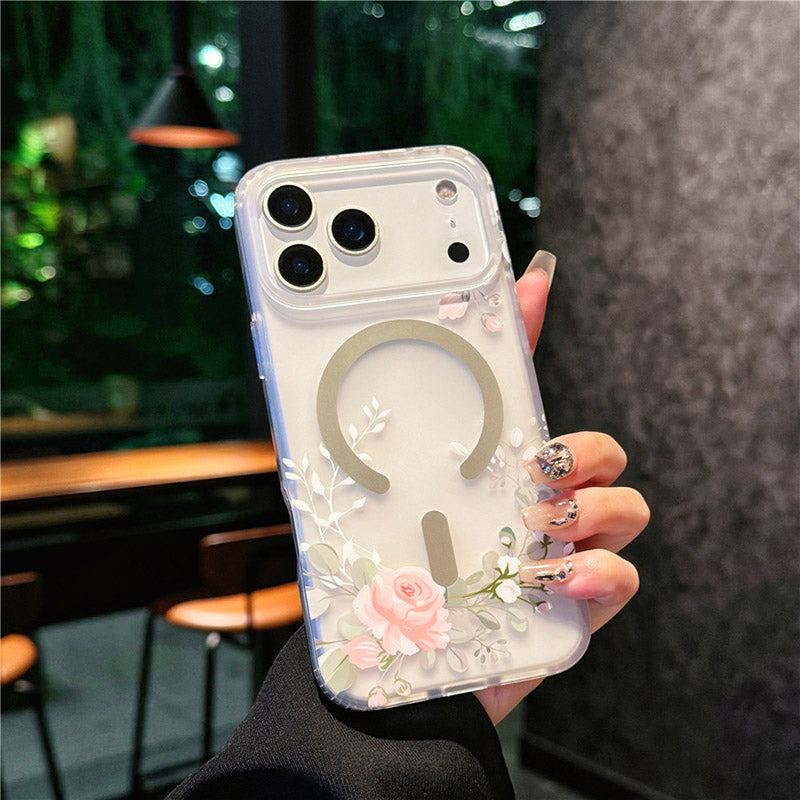 ChubbyCase - Floral Soft-Touch Magsafe Clear Case For iPhone 17