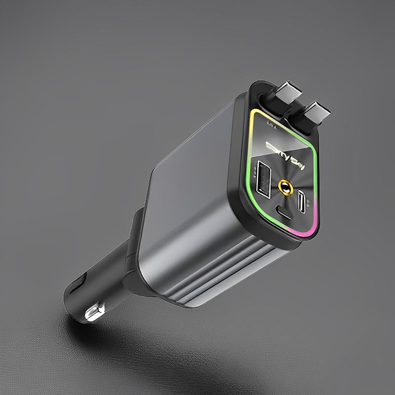 ChubbyCharge 120W RGB Car Charger – Turbo Power with Cool Vibes