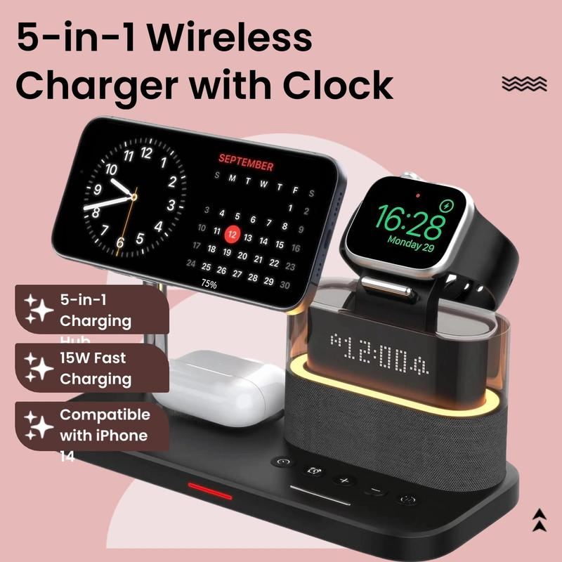 ChubbyCharge 5-in-1 Smart Dock – Wireless Power Station with Alarm