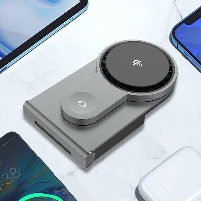 ChubbyCharge FoldPass - Credit Card Sized 3-in-1 Ultra-Thin Wireless Charger Travel Essential