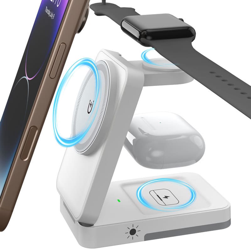 ChubbyCharge FoldPass - Credit Card Sized 3-in-1 Ultra-Thin Wireless Charger Travel Essential