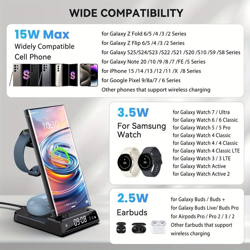 ChubbyCharge Pro - 3-in-1 Wireless Charging Hub for Samsung & Apple Series