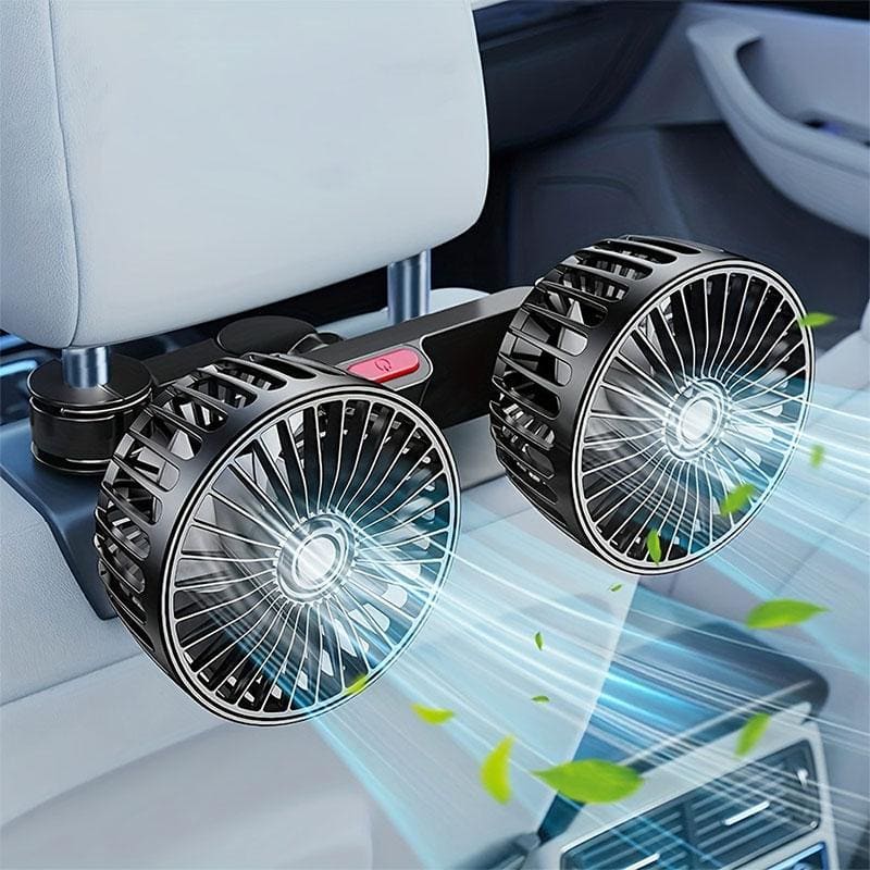 ChubbyCool Backseat Car Fan – Dual Heads & 360° Rotation