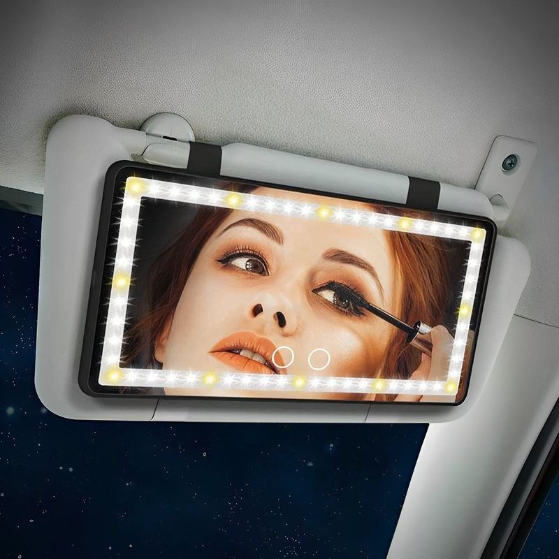 ChubbyGlow VanityBeam - USB-C Rechargeable LED Makeup Mirror with 3 Light Modes - Car & Travel Essential