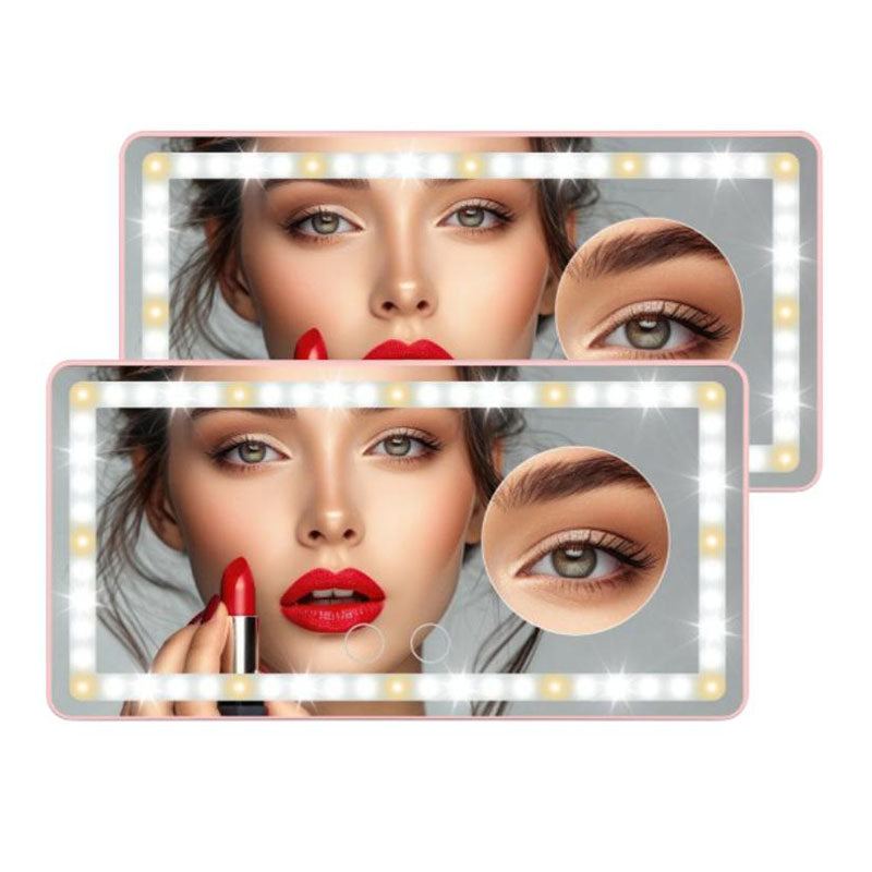 ChubbyGlow VanityBeam - USB-C Rechargeable LED Makeup Mirror with 3 Light Modes - Car & Travel Essential