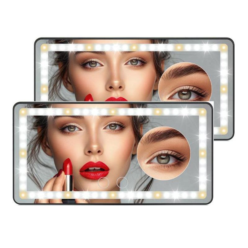 ChubbyGlow VanityBeam - USB-C Rechargeable LED Makeup Mirror with 3 Light Modes - Car & Travel Essential