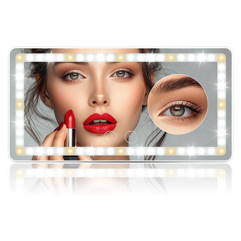 ChubbyGlow VanityBeam - USB-C Rechargeable LED Makeup Mirror with 3 Light Modes - Car & Travel Essential