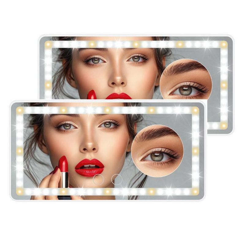 ChubbyGlow VanityBeam - USB-C Rechargeable LED Makeup Mirror with 3 Light Modes - Car & Travel Essential