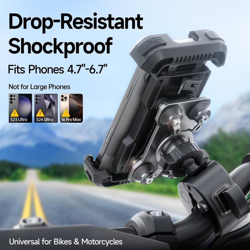 ChubbyGrip ShockArmor - Pro Motorcycle Phone Mount - Dual Vibration Dampeners for Fit 4.7-6.7" Phones
