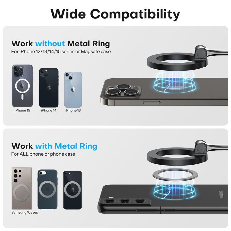 ChubbyGrip SpiralMount – 360° Magnetic Phone Holder for Hands-Free, Foldable, Travel-Ready