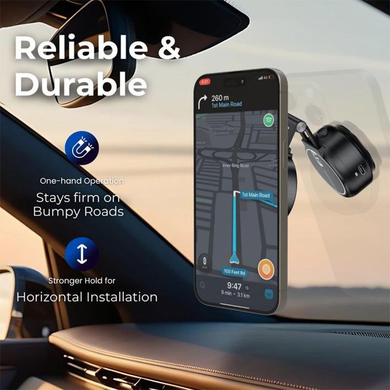 ChubbyGrip VacuSnap - Dual-Mode Phone Stand - Vacuum Base & Magnetic Grip for Car/Desk/Selfie