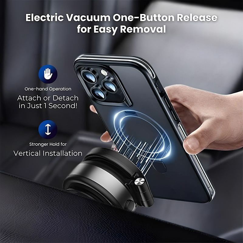 ChubbyGrip VacuSnap - Dual-Mode Phone Stand - Vacuum Base & Magnetic Grip for Car/Desk/Selfie