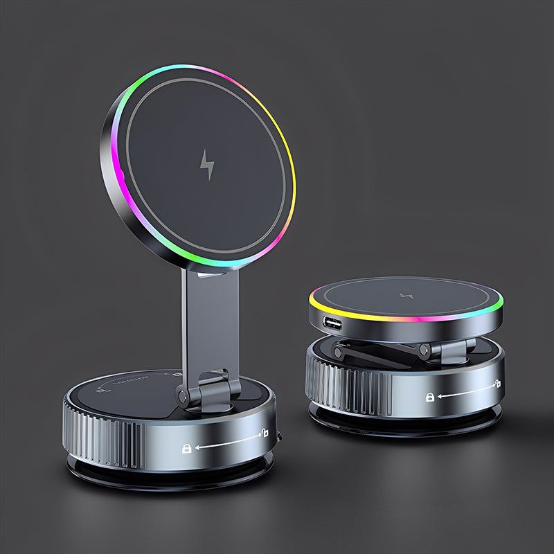 ChubbyGrip Vibe - 15W MagSafe Car Charger Super Suction Mount With Vibe Lighting