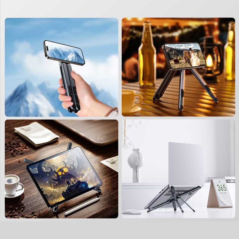 ChubbyLift Aluminum Alloy Multi-Device Magnetic Stand – Adjustable Height & Angle for Laptop, Tablet & Phone