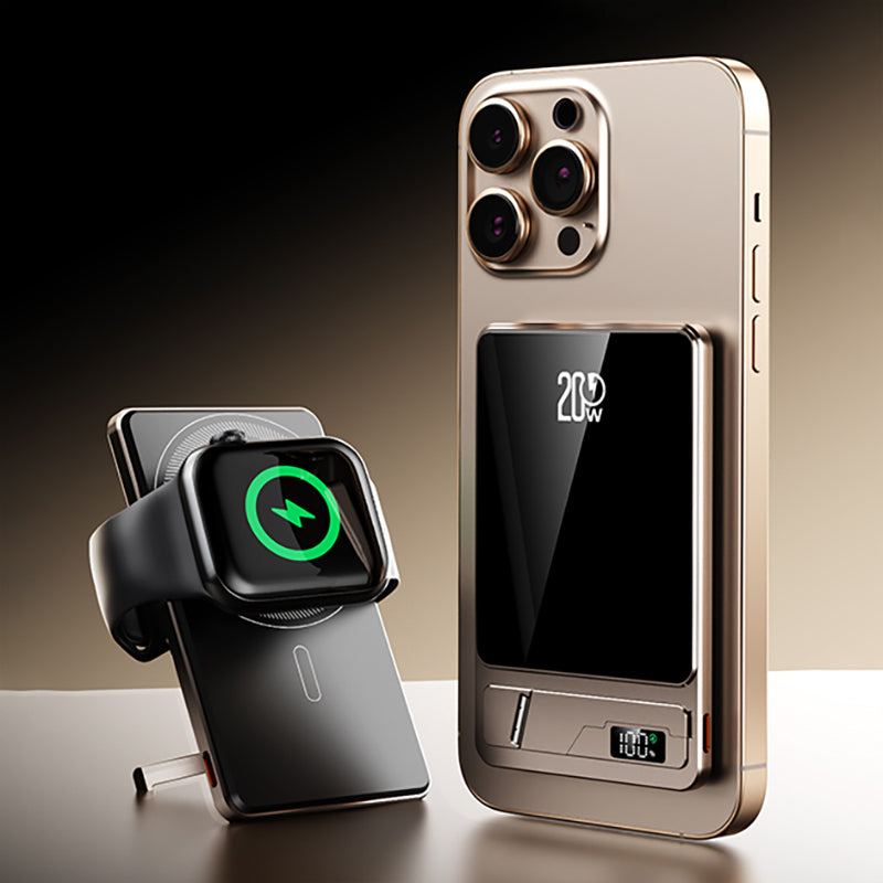 ChubbyPower Lite - 5000/10000 mAh Magnetic Power Bank With Hidden Stand &Built-in cable